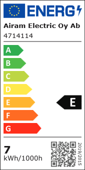 Energiatehokkuusmerkintä LED-G24D-1 pistokantalamppu, 6.5W, 720lm, 34x138mm, 180°